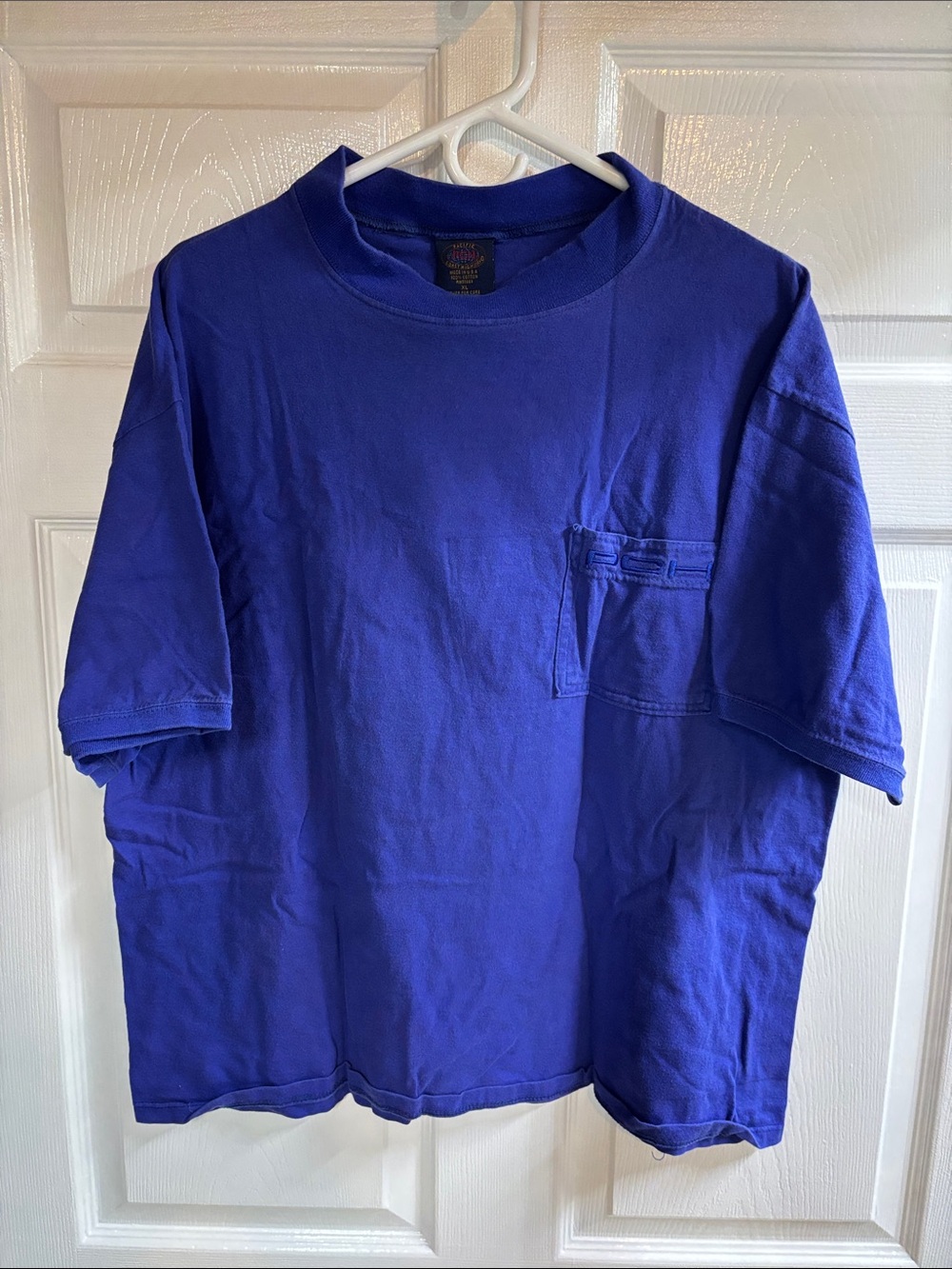 Pacific Coast Highway Deep Blue Short Sleeve Pocket Tee Made USA Size XL